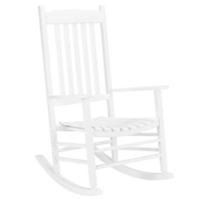 68.5*86*115CM Square Wooden Rocking Chair Wavy Backboard White (Option: White)