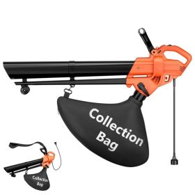 Leaf Blower Vacuum Mulcher 3-in-1, Metal Impeller, Powerful For Yard And Garden Cleanup (Option: Black  Orange)