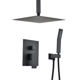 Ceiling Mounted Shower System Combo Set with Handheld and 16"Shower head (Option: as picture)