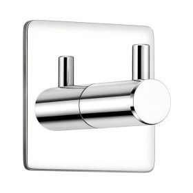 2pcs Adhesive Towel Hook, Stainless Steel Square Wall Hook For Bathroom, No Drill Robe Towel Hanger For Smooth Hard Surfaces (Option: Silvery-2pcs)