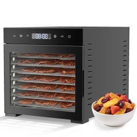 Dehydrator, Power 600 Watts, Drying Area 6.5 Square Feet, Temperature Range 95 - 165 F, Suitable For Household And Snack Processing Use (Option: Black)